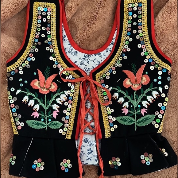 sequin embroidered corset top